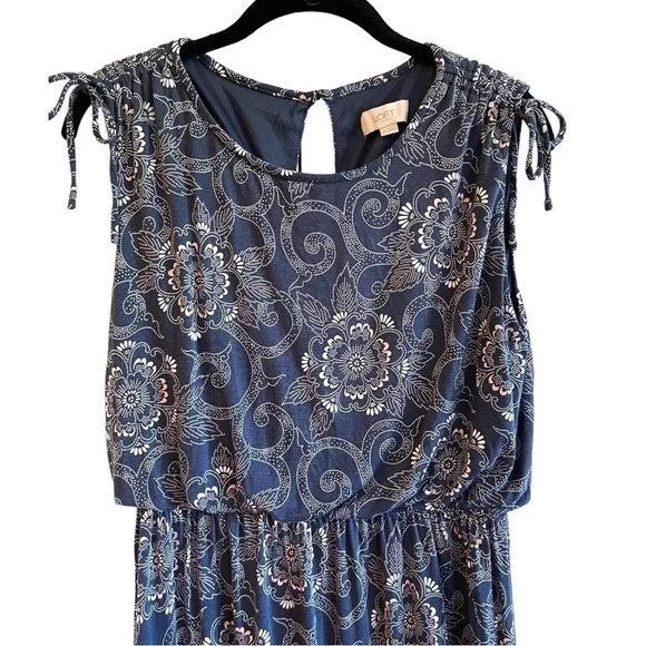 LOFT, CASUAL, SLEEVELESS DRESS IN BLUE PRINT,WITH TOUCHES OF PINK & WHITE.SIZE M - Picture 4 of 7